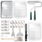 Kit de rolos de pintura Mister Rui, pacote com 18, 49 rolos e pincel