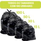 Kit de Sacos de Lixo 100 Unidades - Opções 15L, 30L, 50L e 100L