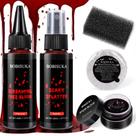 Kit de sangue falso BOBISUKA, 5 peças, lavável, SFX de Halloween