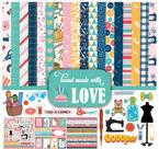 Kit de Scrapbook Dupla Face 30x30 cm com Adesivos, 16 Páginas, Multicolor, Costura - Inkdotpot Kit de Scrapbook Dupla Face 30x30 cm com Adesivos, 16 Páginas, Multicolor, Costura - Inkdotpot