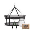 Kit de Secagem e Cura leds indoor Cesta de Secagem 2 andares Tesoura Ponta Curva Pote Hermético 600ml Boveda 62