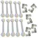 Kit de Segurança para Bebê com 10 Protetores de Quina de Silicone para Móveis + 10 Travas de Porta, Transparente e Branc