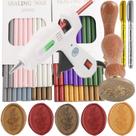 Kit de Sellos de Cera ONWINPOR 40 Piezas 10 Colores con Sello de Eucalipto