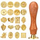 Kit de selos de cera Draupnir, 21 unidades com cabo de madeira, 20 padrões Kit de selos de cera Draupnir, 21 unidades com cabo de madeira, 20 padrões