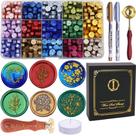 Kit de selos de cera SWANGSA Botanical Flower com 450 unidades de cera