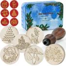Kit de selos de cera TELOSMA Xmas Set 6 com design de Natal