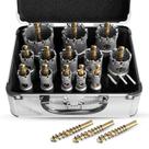 Kit de serra de furos METOTY 19 PCS de carboneto para metal com piloto de titânio