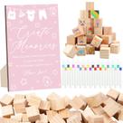 Kit de sinalização para jogos de chá de bebê ZCPTZ 97 unidades rosa com bloco de madeira