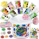 Kit de Slime Busaurus 500 ml Slime Transparente 10 Cores de Argila Espumosa