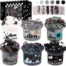 Kit de Slime Rowecvce 6 Unidades Preto Punk Butter Cloud Transparente Kit de Slime Rowecvce 6 Unidades Preto Punk Butter Cloud Transparente