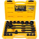 Kit De Soquete De Aço Fosfatizado Catraca Reversível 1/2 Pol