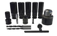 Kit de soquetes + mandril para chave de impacto encaixe 1/2" (produto importado)