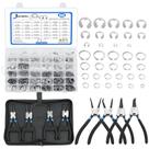 Kit de sortimento: anéis de retenção externos C-clip, 850 unidades