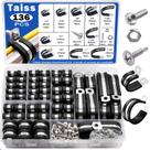 Kit de sortimento de braçadeiras de cabo Taiss 136PCS 304 em aço inoxidável