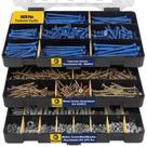 Kit de sortimento de concreto para hardware Bonost 1625 unidades com estojo Kit de sortimento de concreto para hardware Bonost 1625 unidades com estojo