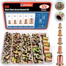 Kit de sortimento de nozes Rivet Ktehloy 124 unidades SAE UNC banhado a zinco Kit de sortimento de nozes Rivet Ktehloy 124 unidades SAE UNC banhado a zinco