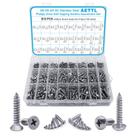 Kit de sortimento de parafusos AETTL 815 unidades de aço inoxidável métrico