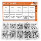Kit de sortimento de parafusos de máquina HELIFOUNER 102 unidades 12 -24 Kit de sortimento de parafusos de máquina HELIFOUNER 102 unidades 12 -24