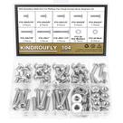 Kit de sortimento de parafusos e porcas e arruelas Kindroufly 304 Stainless Kit de sortimento de parafusos e porcas e arruelas Kindroufly 304 Stainless