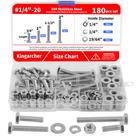 Kit de sortimento de parafusos e porcas Kingarcher 304 em aço inoxidável