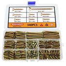 Kit de sortimento de parafusos para madeira INDPROD M4 Flat Head 340 unidades