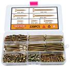 Kit de sortimento de parafusos para madeira INDPROD M4 M5 Flat Head 220 unidades