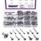 Kit de sortimento de parafusos Swpeet 200 unidades de aço inoxidável 304