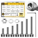Kit de sortimento MYWISH 380 unidades de porcas e parafusos M4