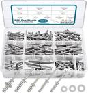 Kit de sortimento SATANTECH 450 unidades 304 de rebites pop de aço inoxidável