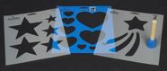 Kit de Stencil Twinkle Glitter Cavalos Brilhantes 3 Folhas 1 Aplicador