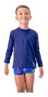 Kit De Sunga Boxer Infantil Com Blusa Proteção Solar Uv50+