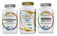 Kit de Suplementos CoenzimaQ10, Treonato, Vitamina B12 60 cáps Flora Nativa