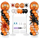 Kit de suporte de coluna para balões de basquete PLUVAVA com 100 balões Kit de suporte de coluna para balões de basquete PLUVAVA com 100 balões