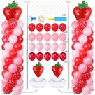 Kit de suporte de coluna para balões de festa Naozinebi com 102 balões de morango Kit de suporte de coluna para balões de festa Naozinebi com 102 balões de morango