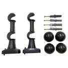 Kit de Suporte Para Cortina Varão Simples Par Com Ponteira Duplo Reforçado 19/19mm