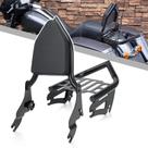 Kit de suporte traseiro com encosto para motocicleta e bagageiro Aferrizu preto