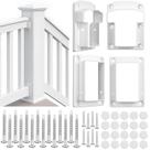 Kit de suportes para corrimão de cerca de vinil Beeveer 2" x 3,5" branco