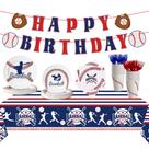 Kit de suprimentos de festa PEMOTYST Baseball Theme para 24 convidados