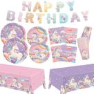 Kit de suprimentos para festas Gatherfun Unicorn Birthday 24 Guests