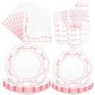 Kit de suprimentos para festas JarthenaAMCS Pink Bow 175 unidades para 25 convidados