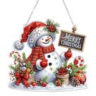 Kit de suspensão de arte em diamante JJFox 5D Snowman Ornament