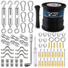 Kit de suspensão String Light cyrico Outdoor com cabo de aço de 200 m Kit de suspensão String Light cyrico Outdoor com cabo de aço de 200 m