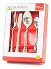Kit De Talheres Inox 24 Pçs Colher Garfo Faca Jogo Cozinha