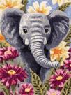 Kit de Tapeçaria Latch Hook Elefante 38x52 cm Conjunto de Artesanato DIY