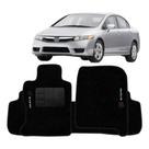 Kit de tapetes 3 peças específico New Civic 2007 08 09 ... 11 12 2013 Carpete Preto
