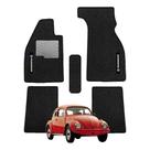 Kit de tapetes 5 peças específico Fusca 1938 a 2003 Carpete Preto