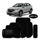 Kit de tapetes 5 peças específico HR-V 2015 16 ... 19 2020 Carpete Preto