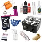 Kit de Tatuagem com Máquina Rotativa Rosa Eclipse Machine Tattoo e Fonte Supernova 3 Amperes