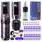 Kit de tatuagem MAST Fold2 Pro sem fio com 2 baterias e tinta