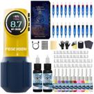 Kit de tatuagem POSEIDON Tattoo Pen Pistola rotativa sem fio com tintas